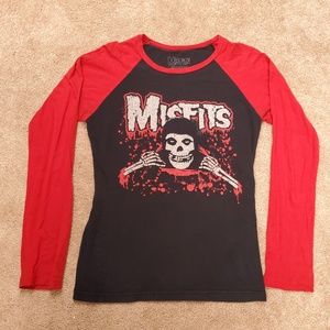 Women's Red/Black Misfits Baseball long sleeve S